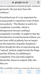 Victoria Derbyshire show today - transgender children buying time by delaying puberty