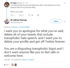 Dr Adrian Harrop - Dr Misogyny is pursuing another woman.