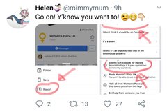 Womans Place UK  Facebook/Twitter attack & request to share statement on social media.