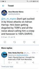 Dr Adrian Harrop - Dr Misogyny is pursuing another woman.