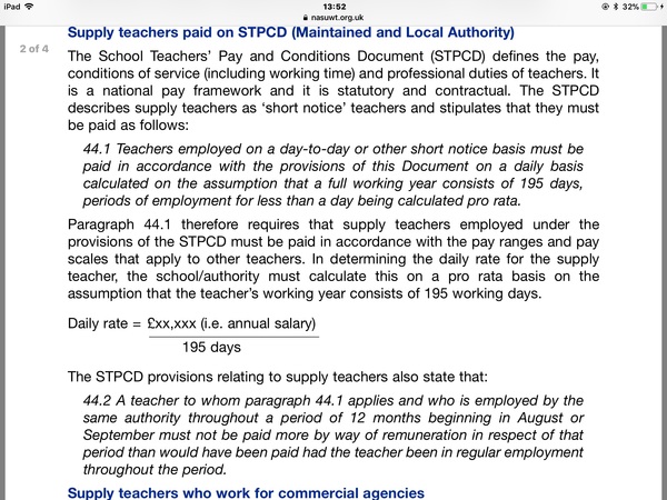Working out  teacher pay.