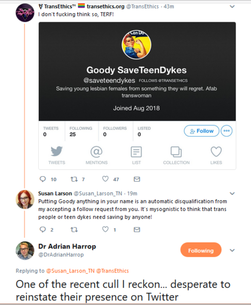 Dr Adrian Harrop - Dr Misogyny is pursuing another woman.