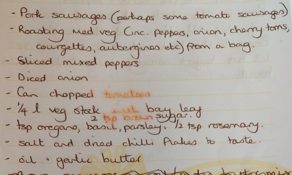 Freezer or batch cooking dinners