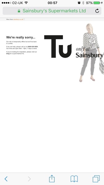 Sainsbury's TU not loading