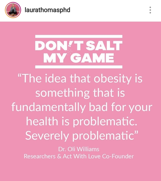 To think the body positivity movement is a disgrace