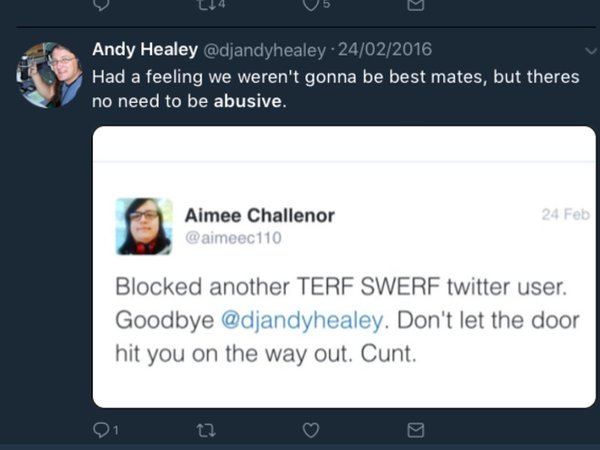 Aimee Challenor's resignation