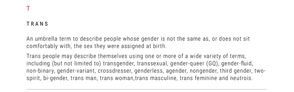 People apparently support trans