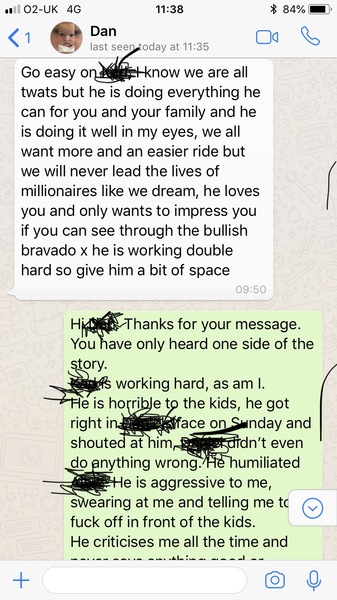 DH behaviour, shouting in DS face and general crap!
