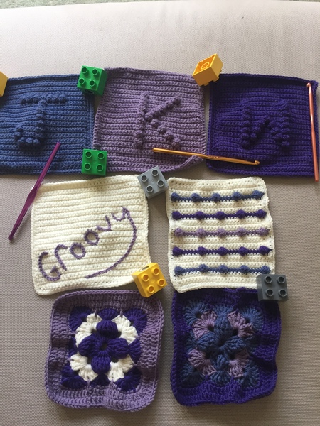 Woolly Hugs. A Blanket for the family of Mumsnetter JsOtherHalf  who very sadly died recently