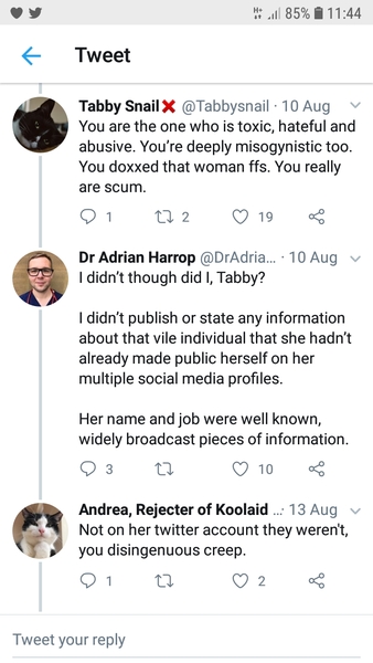 Dr Adrian Harrop - Dr Misogyny is pursuing another woman.
