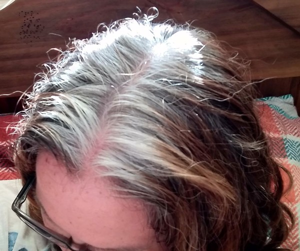 Growing out grey hair from a fashion colour
