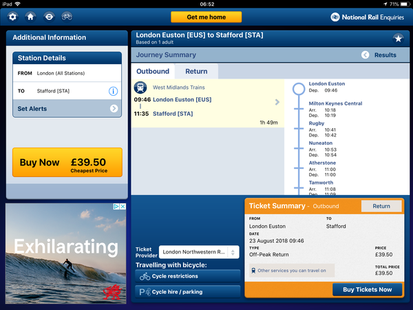 Off peak train times