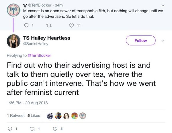 TRA attack plans for mumsnet