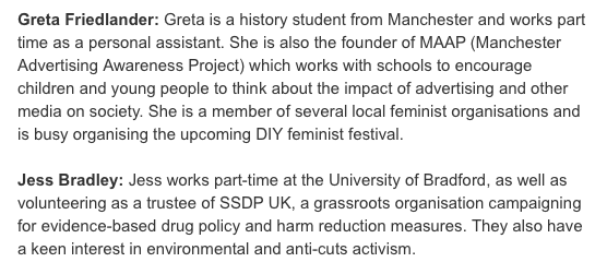 Jess Bradley - a government advisor on women's rights suspended by NUS over indecent blog. Part iii