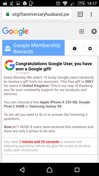 Repeated pop up attempts