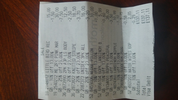PANIC BUYS mothercare closing down sale