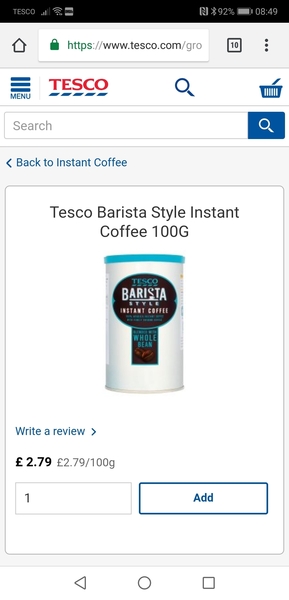 To ask which instant coffee is nicest?