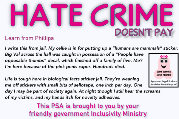 Anti-trans vandals are plastering vile ‘women don’t have penises’ stickers around London