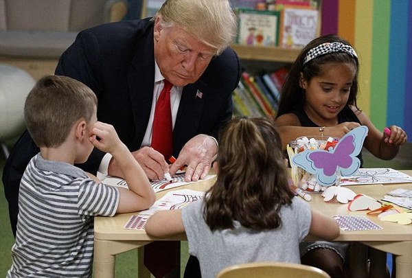 Earn yourself MN fame thinking up the best caption to this photo of Trump colouring-in.