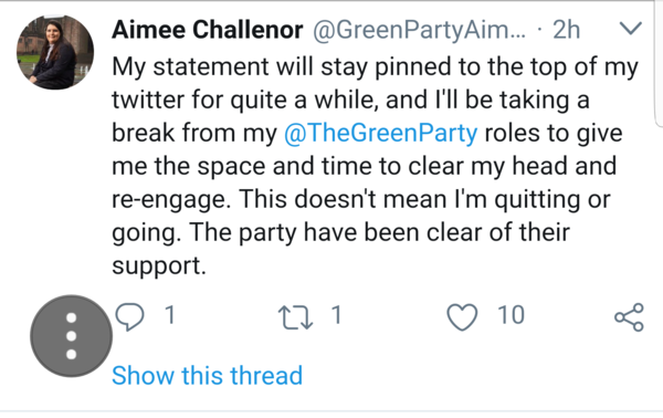 Green Party statement continuation thread