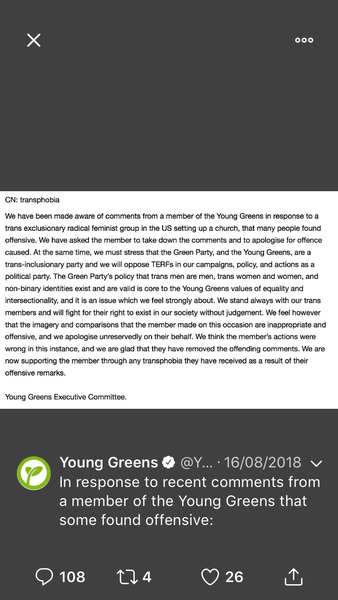 Green Party statement continuation thread