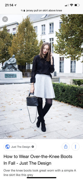 Jersey above the knee skirt