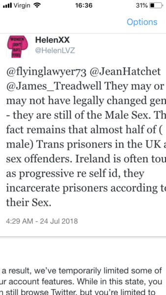 Suspended from twitter