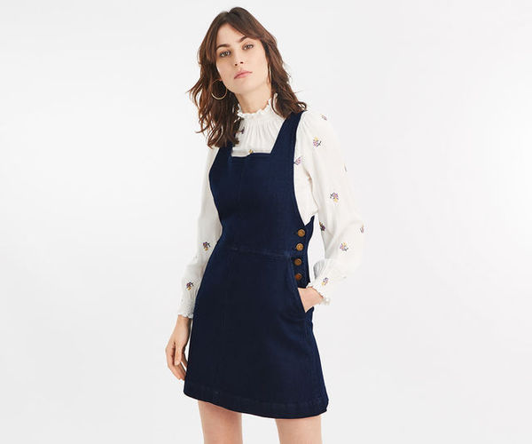 Denim pinafore dress