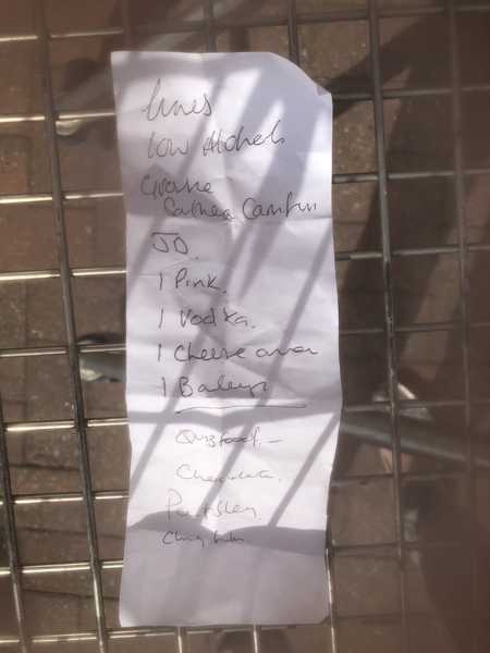 Found a shopping list...