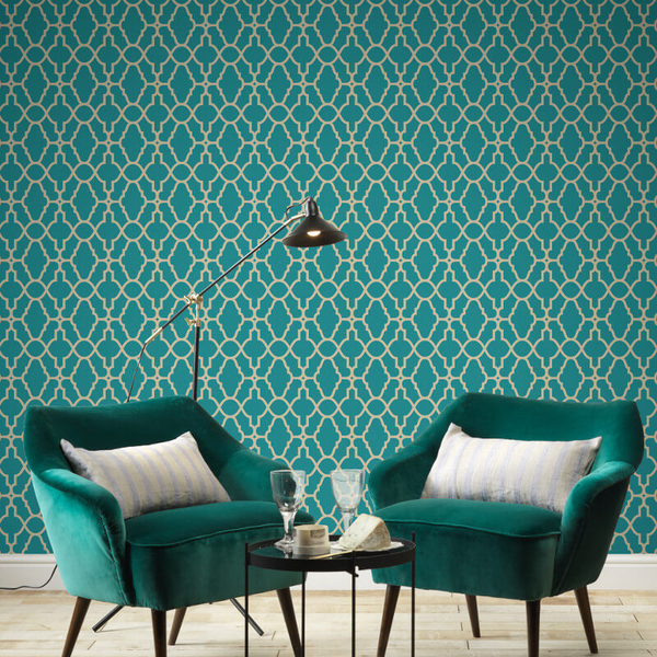 tea/emerald green and gold living room