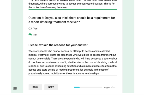 Green Party Gender Recognition Act survey