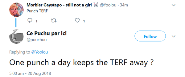 Collating evidence of threats against women, by TRAs.