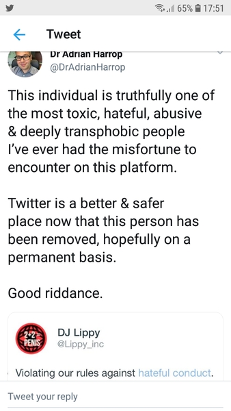 Dr Adrian Harrop - Dr Misogyny is pursuing another woman.