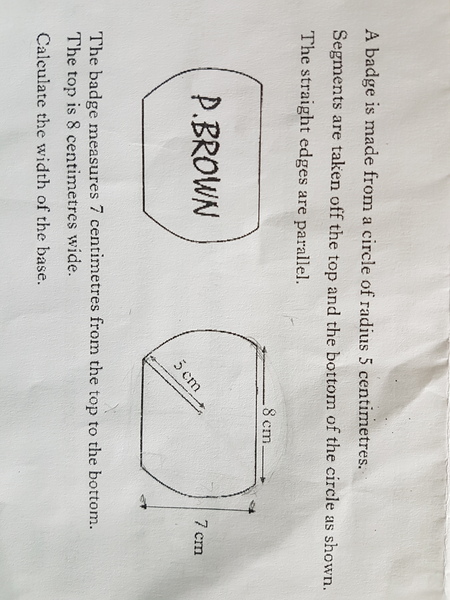 Maths/circles question