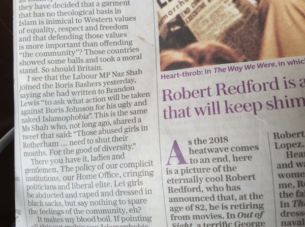 To think Boris Johnson should be be thrown out of Tory party?