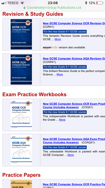 Computer Science and Business Studies GCSE revision books - exam boards and new specs