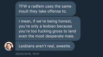 Collating evidence of threats against women, by TRAs.