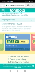 Tombola free £5 codes