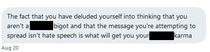 Collating evidence of threats against women, by TRAs.
