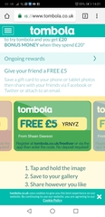 Tombola free £5 codes
