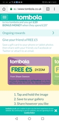 Tombola free £5 codes