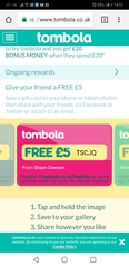 Tombola free £5 codes
