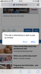 Repeated pop up attempts