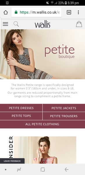 Aibu petite means shorter. Not smaller