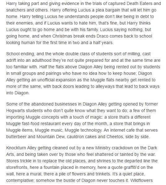 To still be annoyed that Hermione married Ron?