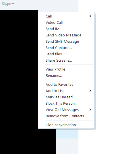 How do I delete Skype contacts?
