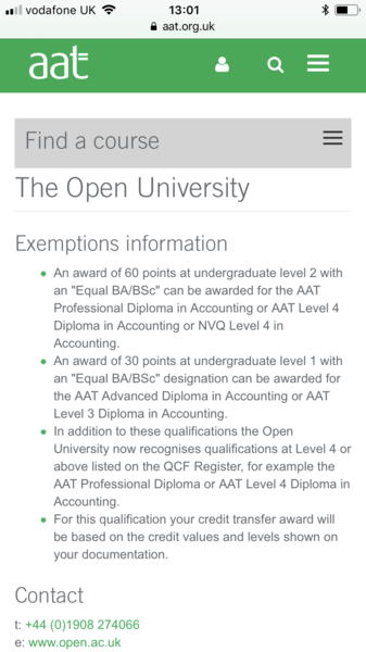 AAT and Open University- can anyone explain?