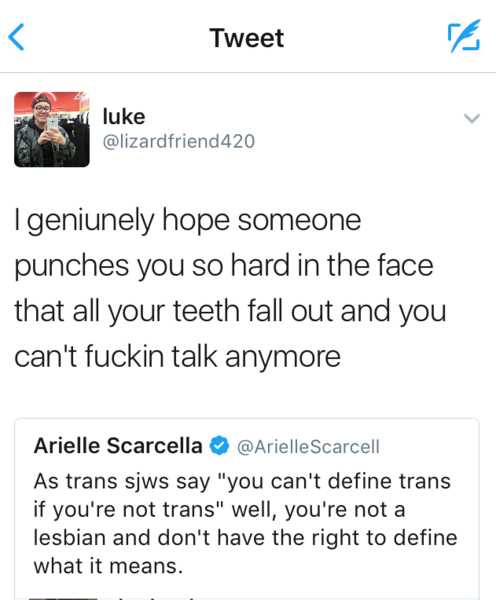 Go on then, see if you can peak trans me...