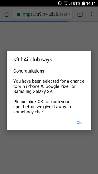 Pop up ad taking over the browser