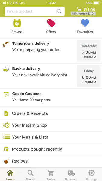 Please help me understand the online food shop